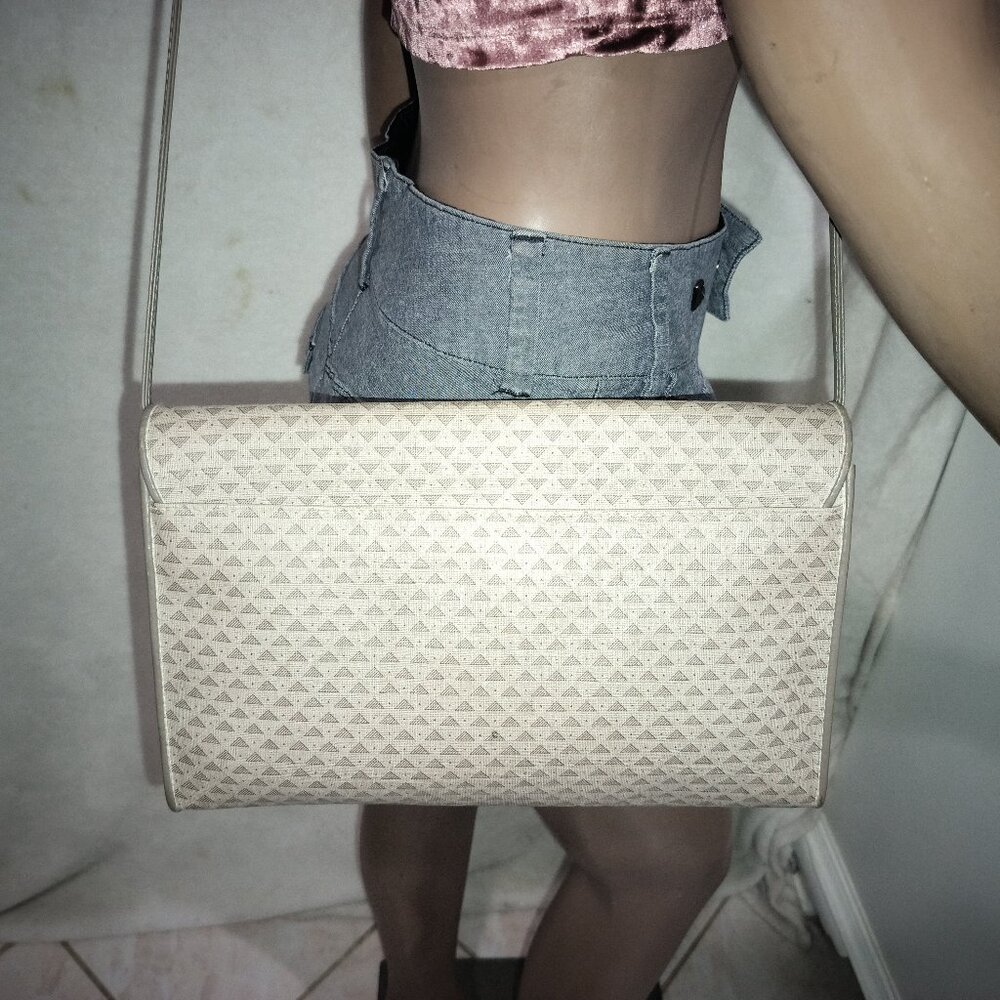 Liz Claiborne Beige and Taupe Leather Crossbody Bag, EUC - Picture 3 of 16